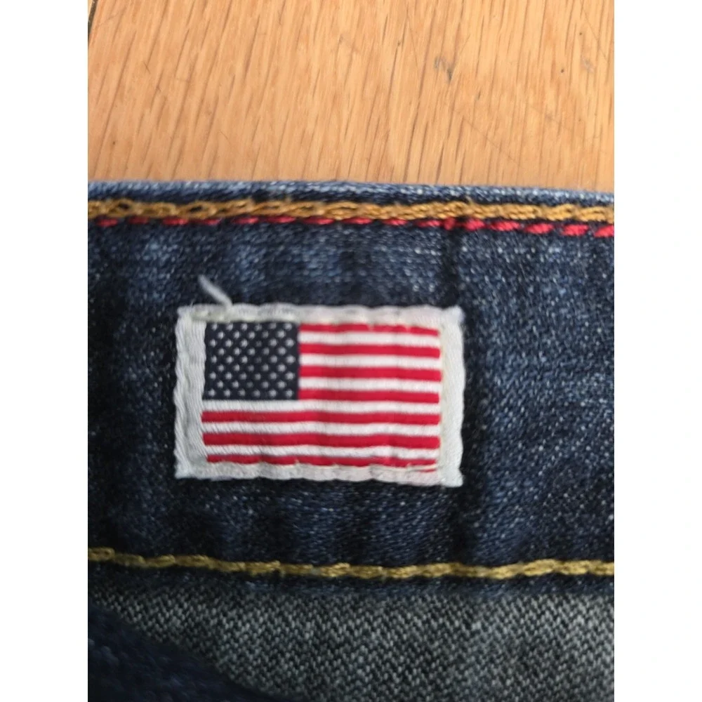 Vintage True Religion Jeans Men 40x34 Ricky Flap Denim Pants Made USA World Tour